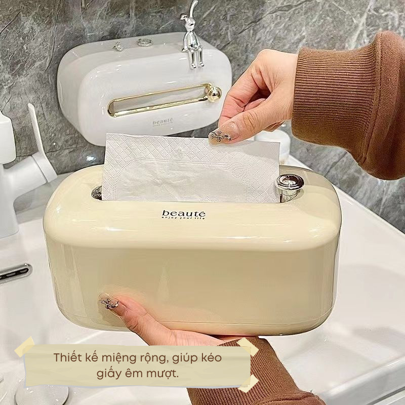 Hộp Đựng Giấy Ăn Để Bàn Treo Tường Dạng Rút Chất Liệu Ngọc Trai Sáng Bóng Sang Trọng Decor Trang Trí Phòng Cao Cấp | 175