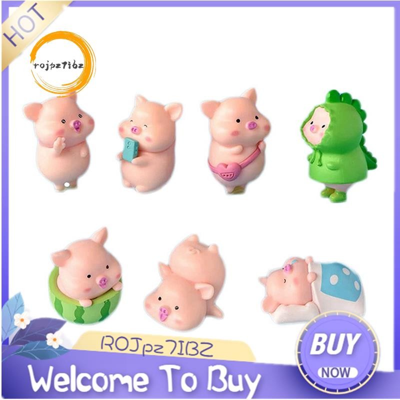 7 Con Heo Thu Nhỏ Các Bức Tượng Nhỏ Dễ Thương Hình Chú Heo Mô Hình Thu Nhỏ Phong Cảnh Phụ Kiện Vườn Cổ Tích Thu Nhỏ Trang Trí Phòng