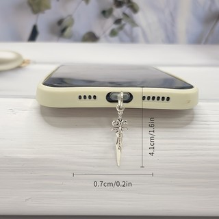 Điện Thoại Di Động Chống Bụi Cắm Hợp Kim DIY Mini Retro Sword Mặt Dây Chuyền Điện Thoại Di Động Trang Trí Chống Bụi Cắm