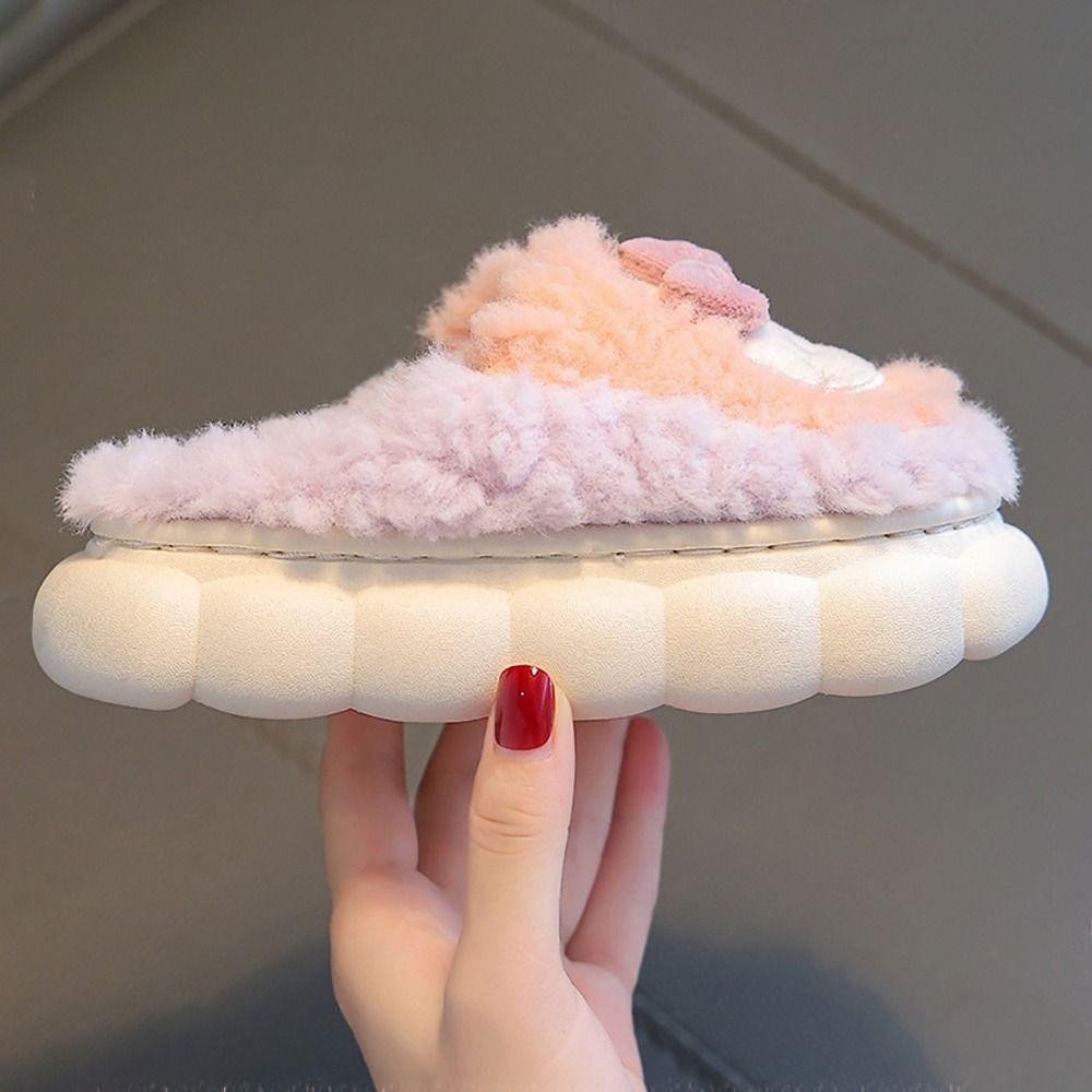Dép lông trẻ em FEDAOG, Dép Cotton trẻ em hoạt hình bé gái, Dép đi trong nhà sang trọng thỏ / gấu