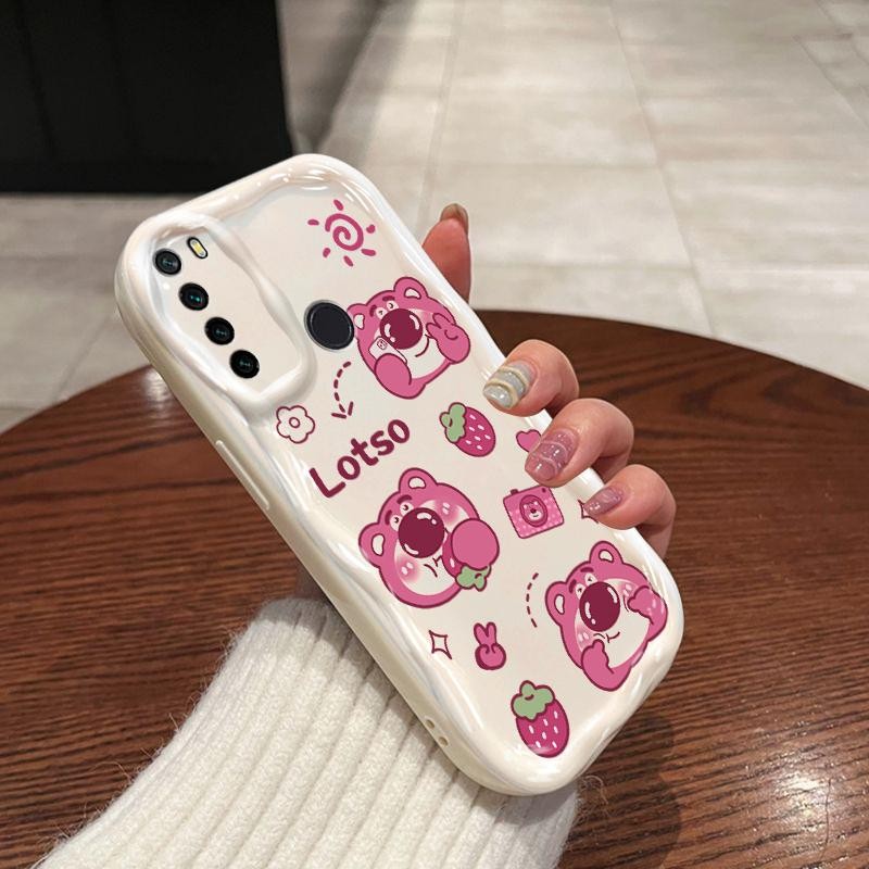 Vỏ Cho Redmi Note 8 Kem Hoạt Hình Silicon Bảo Vệ 3D TPU Mềm Dễ Thương Gấu Dâu Thẩm Mỹ Vỏ Điện Thoại Chống Sốc