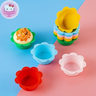 Moonlights Khuôn Bánh Silicon Tròn Khuôn Nướng Bánh Silicon Khuôn Cốc, Cupcake Pudding Khuôn Chịu Nhiệt Độ Cao Và Mềm Mại EN