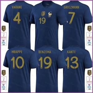 5y 22-23 World Cup Pháp Sân nhà Áo bóng đá Áo thun Mbappe Griezmann Kante Varane Benzema Sports Tee