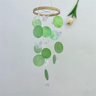 PWSSEND Chuông gió vỏ sò, Treo trang trí nội thất Vỏ cầu vồng Chuông gió, Trang trí nội thất thủ công đẹp bên ngoài