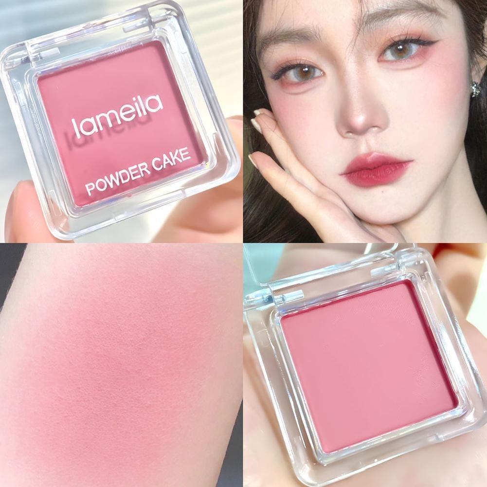 Bảng phấn má hồng đơn sắc Beauty Blusher Powder Highlighter Up Make Contour Mỹ phẩm Gloss J4c9