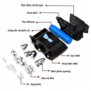 Đèn pha đa chức năng thợ mỏ ngoài trời làm việc đèn pha câu cá ban đêm đèn pin chống nước