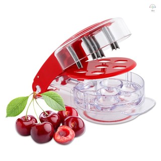 Cherry Pitter Tool Pit Remover Push-Pull Sáu lỗ Di động Cherry Core Remover với thiết kế khóa Phát hành nhanh Tiện ích nhà bếp cho cửa hàng bánh nhà bếp Salad trái cây