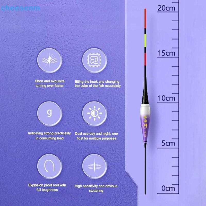Cheenm Đèn LED Thông Minh Phao Câu Cá 2Light Độ Nhạy Cao Nhắc Nhở Phao Cảm Biến Trọng Lực Phát Sáng Điện Đêm Câu Cá Đuôi Dài Phao VN