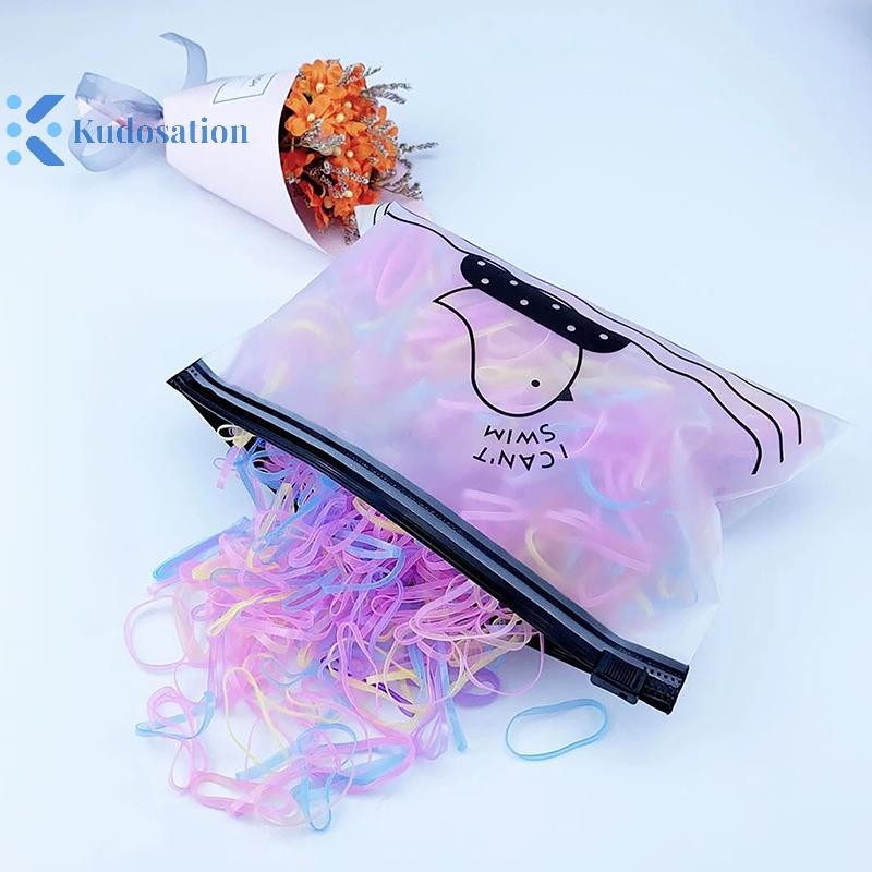 Kudosation 1000 Chiếc Bé Gái Nhiều Màu Sắc Dùng Một Lần Dây Cao Su Co Giãn Tóc Trẻ Em Đuôi Ngựa Giá Đỡ Dây Cho Trẻ Em Phụ Kiện