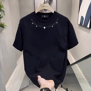Áo thun Cotton ngắn tay mùa hè thương hiệu thời trang Mỹ dáng rộng dành cho nam