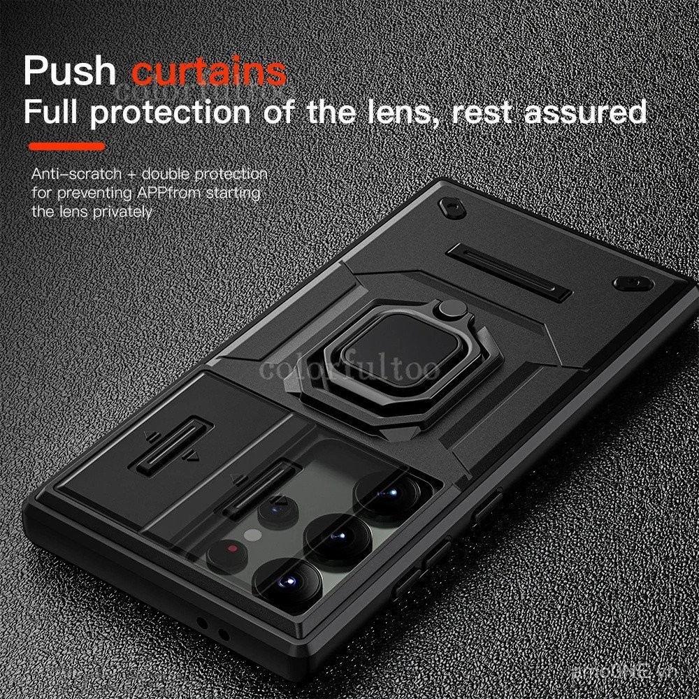 Ốp lưng chống sốc cho Samsung Galaxy S25 S24 Ultra Plus S24+ S25Ultra 5G, bảo vệ camera bằng PC cứng, chống rơi, có giá đỡ, nắp lưng