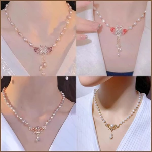 YT2 Thiết Kế Thời Trang Nhẹ Sang Trọng Không Phai Màu Vòng Cổ Ngọc Trai Đa Năng Thanh Lịch Xương Đòn Vòng Cổ Bán Chạy TY2