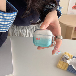 Nhuộm Cá Vàng Koi Xanh Cho AirPods 1 / 2 3 Pro Pro Pro2 pro3 Airpod4 Bộ Tai Nghe Không Dây Bluetooth Bảo Vệ AirPods Pro i3 i4 pro3 Vỏ Bảo Vệ Tai Nghe