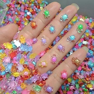 ZENIHCO 100 Chiếc Động Vật Nhựa Mini, Rùa Dạ Quang Màu Dopamine Hoạt Hình, Phát Sáng Đêm Dễ Thương DIY Bức Tượng Nhỏ Trang Trí Vườn Cổ Tích