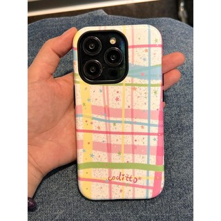Ốp điện thoại 2 trong 1 lưới màu Ins tương thích với iPhone 15 Pro Max, Apple 16 14 Plus 11 / 12 / 13 Pro Max, vỏ bảo vệ chống sốc mới