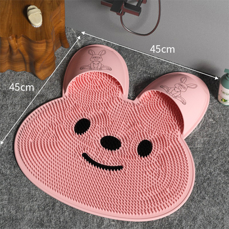 Tắm Chân Chà Thảm,Miếng Tắm Massage Sáng Tạo Dễ Thương,Thảm ngâm chân silicone,Hình dáng thỏ