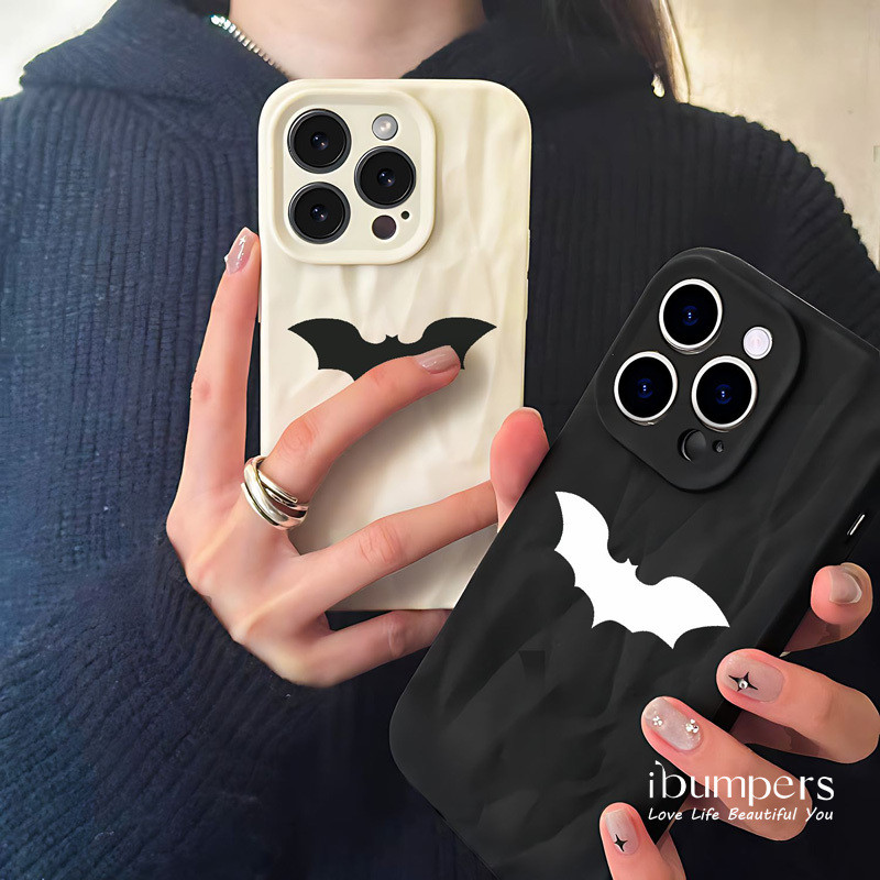 ibumpers Ốp Điện Thoại iPhone Họa Tiết Cặp Đôi Bát Mát Đơn Giản Cho IPhone 16 15 14 12 13 11 Pro Max IP 7 8 Plus X XS XR Xếp Ly Ốp Lưng Silicon Mềm Chống Sốc
