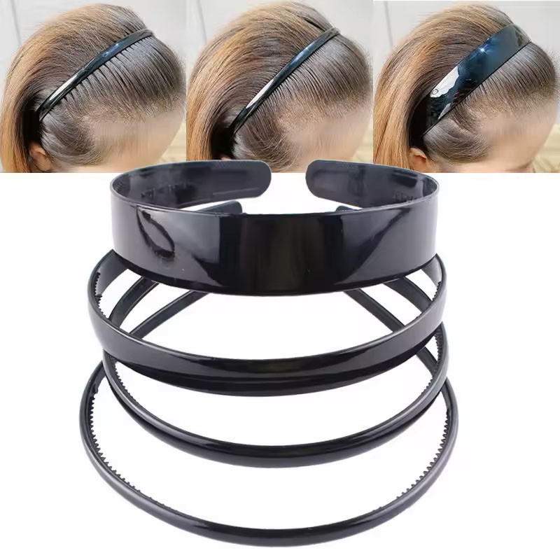 Thời Trang Đơn Giản Đen Nhựa Mịn Tóc Hoop - Băng Đô Thể Thao DIY Phụ Kiện Tóc Cho Nam Nữ