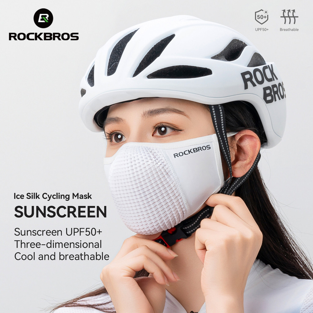 ROCKBROS Ice Silk Mask Handing Ear UV Protection Mask Mặt nạ đi xe đạp thoáng khí Unisex Ngoài trời