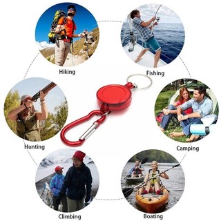 Móc khóa kéo có thể thu vào đầy màu sắc - Huy hiệu Reel ID Dây buộc chống trộm Cuộn dây đai giật Vòng chìa khóa