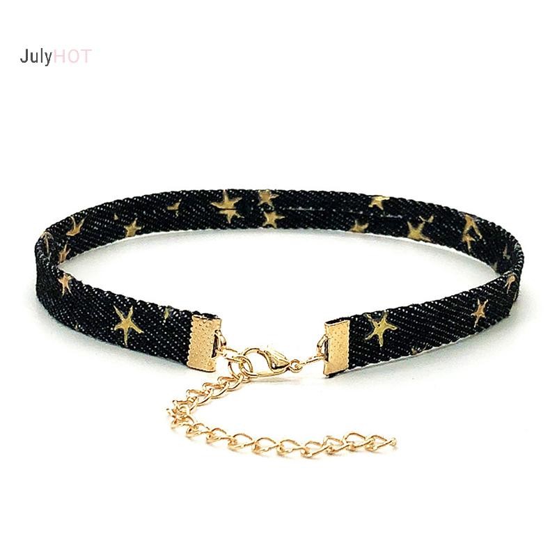 Julyhot Hợp Thời Trang Xanh Denim Gothic Goth Punk Ngôi Sao Vòng Cổ Choker Cá Tính Vintage Xương Đòn Dây Xích Dành Cho Nữ Trang Sức Thời Trang Phụ Kiện Massivedeals