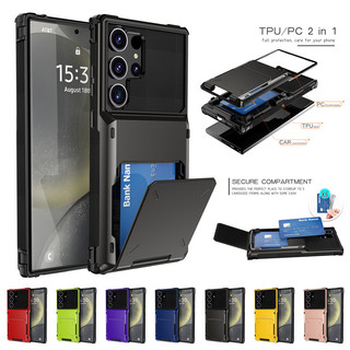 Ốp điện thoại chống sốc có thẻ kinh doanh cho Samsung S25 S24 Ultra S23 S22 Plus S25edge 5G
