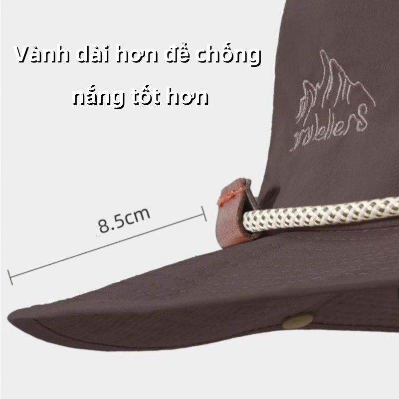 Mũ Cao Bồi Vành Rộng,nón tai bèo đi biển vành rộng chống tia uv,Phong Cách Dã Ngoại Nam Nữ