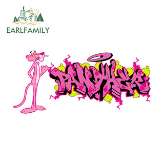 EARLFAMILY Pink Panther có từ dán xe máy Windows Mũ bảo hiểm Trunk Chống nước Vinyl Đề can chống trầy xước Kiểu dáng xe thời trang