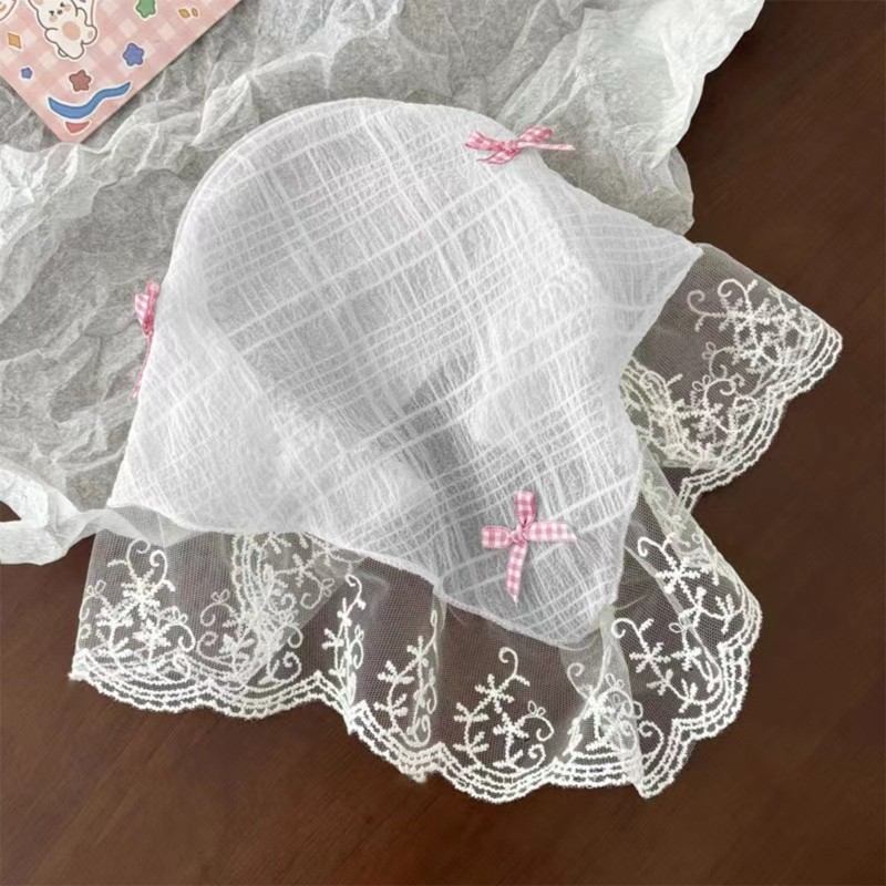 Wellb Hoa Ren Tóc Bandana Thắt Nút Khăn Trùm Đầu Vintage Kerchief Cho Nữ Tam Giắc