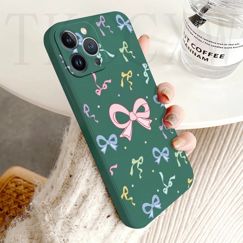 Ốp Điện Thoại Silicon Mềm Chống Sốc Cho Samsung S21 S10 S9 Plus Ultra Note 9 10 20 Ultra Nơ Thắt Nơ Sóng Ruy Băng Bao