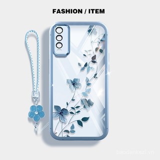 Ốp điện thoại phong cách YBD INS cho Vivo Y20 Y20i Y20S G Y12S Y20A Y12A Y3S Vivo 2026 V2029 V2038 V2044 V2033 V2042 V2069 V2039 V2068 V2027, vỏ silicone trong suốt hình hoa dây leo