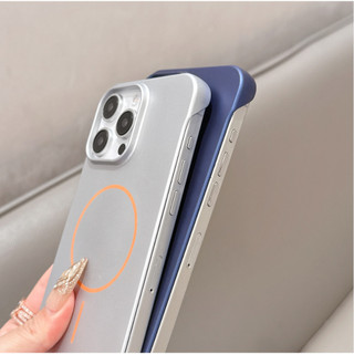 Ốp Điện Thoại Sạc Không Dây Cho iPhone 16 15 14 13 12 11 Pro Max Slim Frameless Cứng PC Ốp Lưng