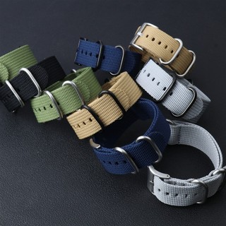 Phần cứng bạc / đen- NATO Nylon Dây đeo đồng hồ Vòng đeo tay 20mm 22mm Dây đeo đồng hồ cho nam nữ Dây đeo đồng hồ thay thế