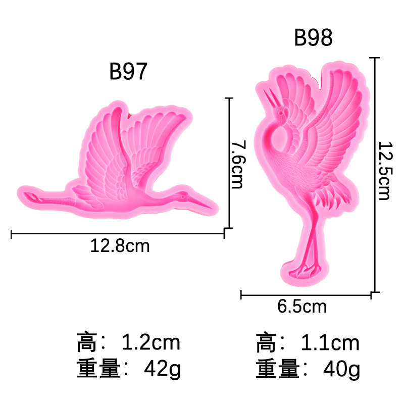 Đỏ vương miện hạc Hình Khuôn Silicon Trang Trí Bánh Sinh Nhật Cần Cẩu Sô Cô La Chèn Bánh Sinh Nhật Trang Trí Khuôn Silicon