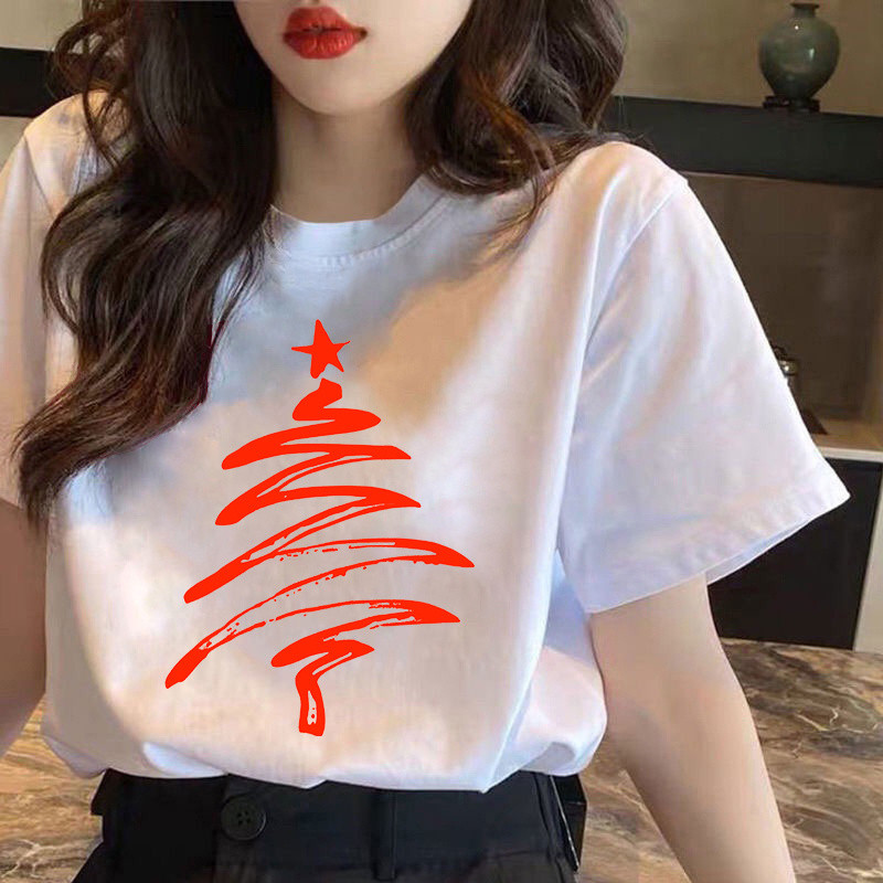 Các cặp vợ chồng nam và nữ tuổi teen mặc quần áo CHA mẹ-con giáng sinh ông già Noel phim hoạt hình mùa hè Áo thun ngắn tay