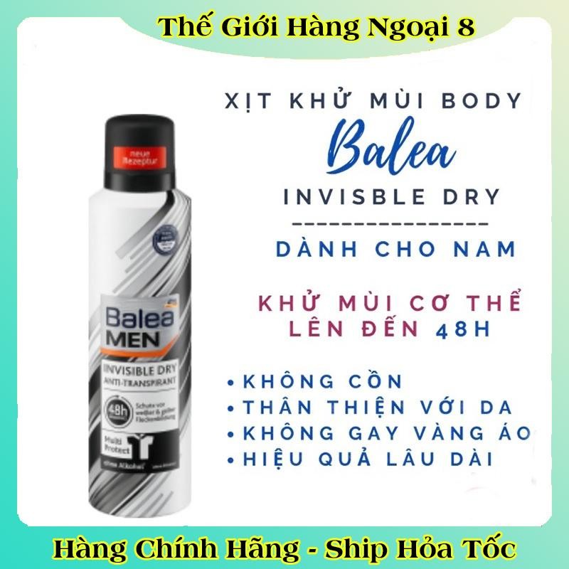 Xịt khử mùi cơ thể Balea Men Đức 200ml ngăn mồ hôi, hương thơm nam tính -Date mới nhất