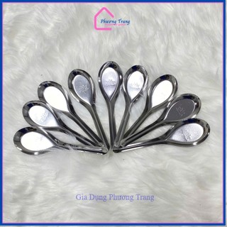 Combo 10 Muỗng canh bầu, canh vuông , Muỗng súp nhọn - Muỗng Inox dày cao cấp - Phương Trang