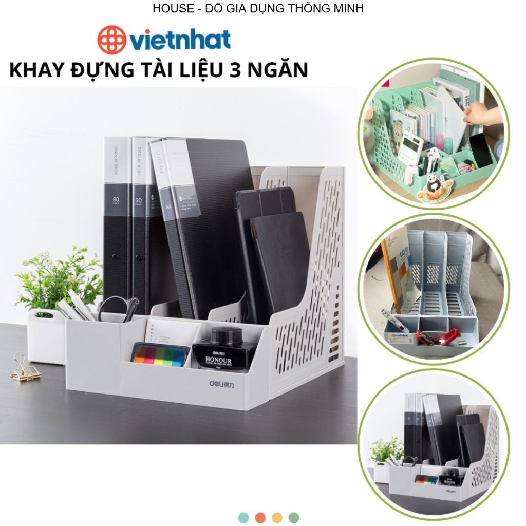Khay Tài Liệu 3 Ngăn Chính Hãng VIỆT NHẬT (Mã 5680)