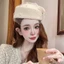 Mũ nơ Monostyle len cashmere với veil, phong cách Anh quốc, phù hợp cho các dịp trang trọng