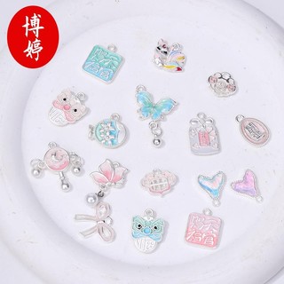 Hợp kim Bạc mờ nhỏ giọt dầu may mắn mèo múa lân Mặt dây chuyền Tianguan ban phước trang sức vòng tay phụ kiện Tự Làm Thủ Công