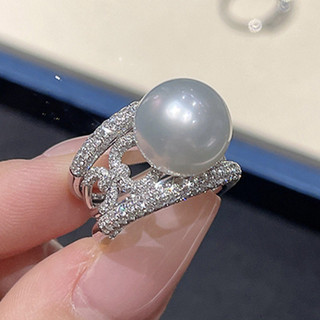 Châu Âu Mỹ ins Nhẫn Ngọc Trai Giả Kim Cương Phong Cách Mới Nữ