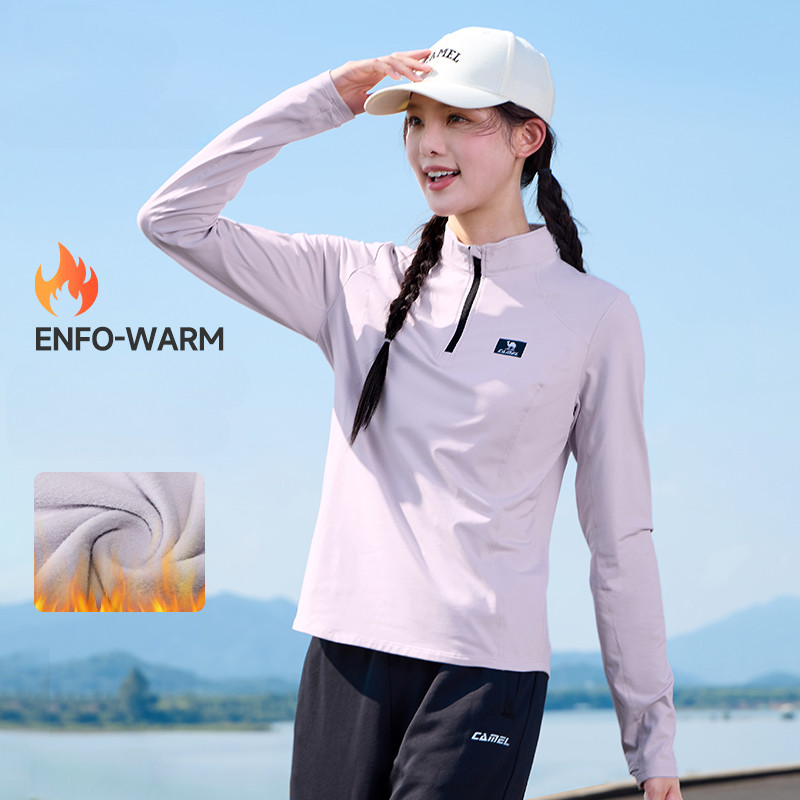 Ảnh Áo thun dài tay CAMEL CROWN Yoga Áo nỉ nam nữ ấm áp Slim Fit thể thao hàng đầu 2