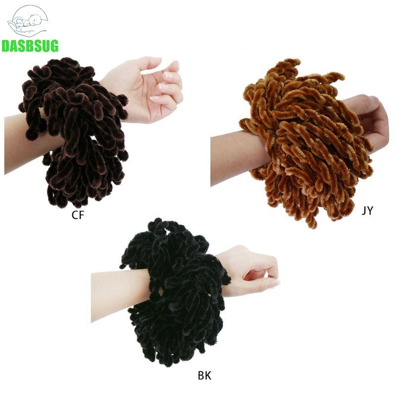Dasbsug 1 Phụ Nữ Hồi Giáo Lông Tơ Nhung Hijab Scrunchies Màu Trơn Tròn Tóc Lớn