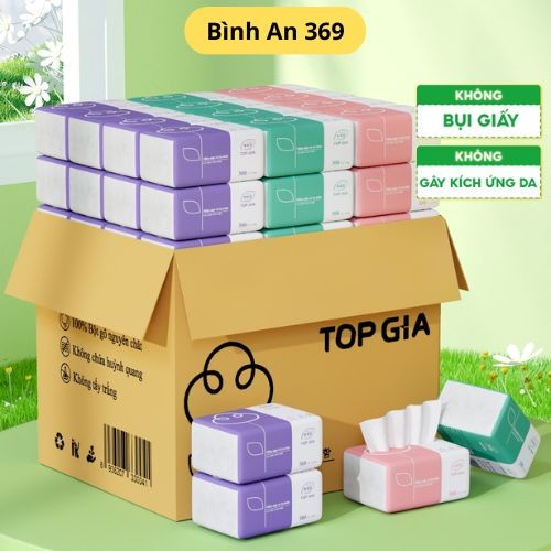 Giấy ăn rút 3 Màu Top Gia,Gói 300 tờ 4 lớp cao cấp tiện lợi | Shopee ...