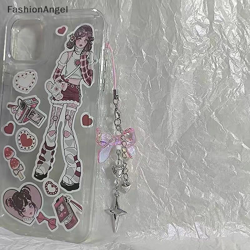 Fashionangel Sáng Tạo Handmade Xanh Nơ Trong Suốt Trái Tim Hạt Dây Quyến Rũ Dây Đeo Ngôi Sao Dễ Thương Nút Thắt Mặt Dây Chuyền Cô Gái Người Phụ Nữ Móc Khóa Dây Cho Điện Thoại VN