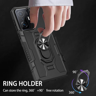 Dành Cho Xiaomi 11T / 11T Pro 5G / 11 Lite 5G Ốp điện thoại PC Cứng Mặt Sau Mềm TPU Edge Bảo Vệ Camera Vòng Giá Đỡ Chân Đế Chống Sốc Mỏng Vỏ