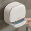 Hộp xà phòng nắp lật gắn tường thiết kế hiện đại sang trọng màu trắng xanh 12.3x5x12.1cm