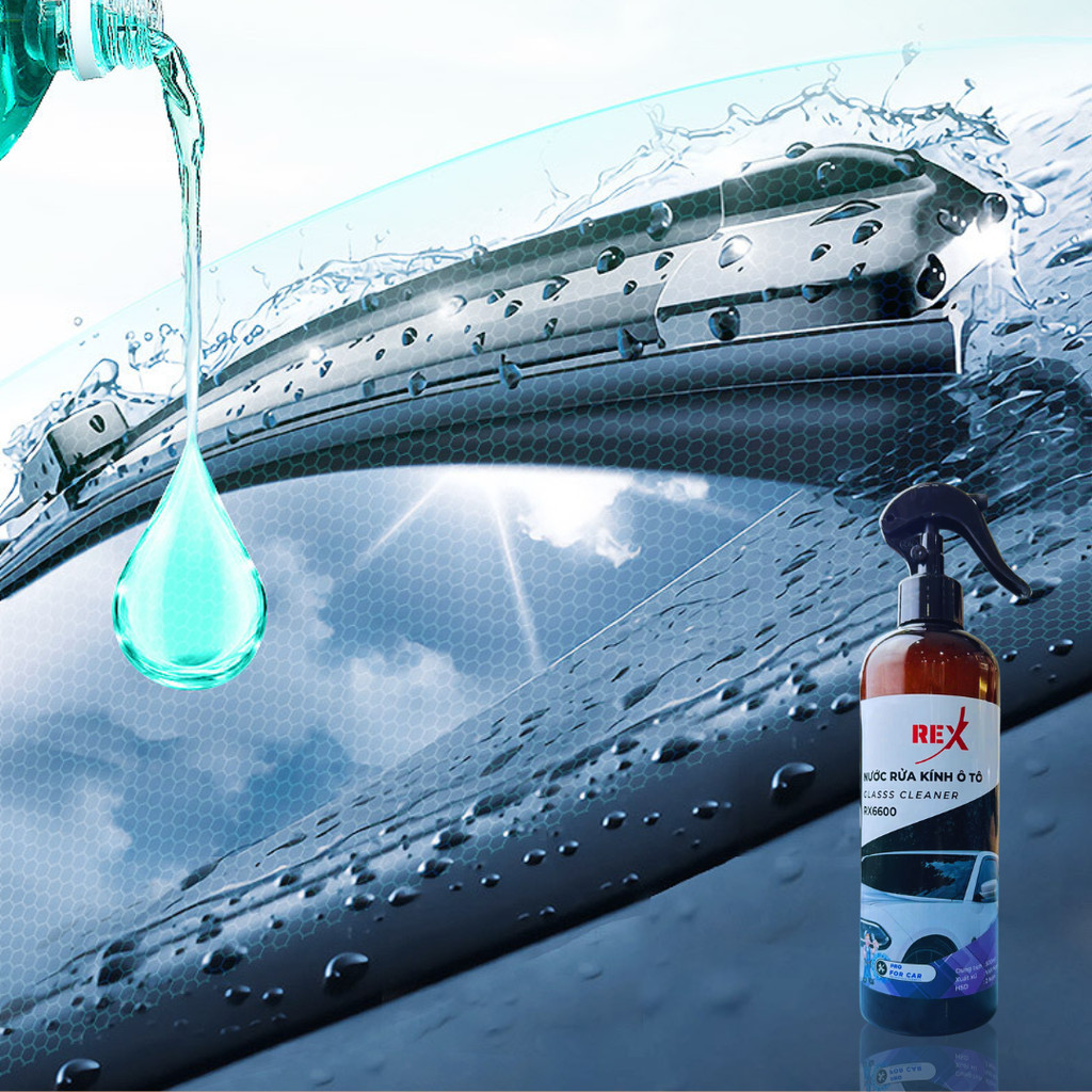 Nước rửa kính ô tô REX RX6600 500ml chuyên dụng, Làm sạch vệ sinh và bảo dưỡng kính xe hơi