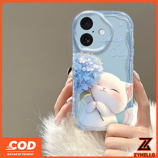 Tương thích với OPPO Reno 13F 5G Reno 13 Pro Reno12 F 5G Reno 12 Reno11 F Reno 11 5G Reno 10 Reno 8T Reno 8Z Reno 7Z Reno8 Reno7 Reno6, Ốp điện thoại TPU chống sốc hình mèo Hydrangea