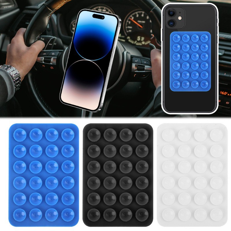 Giá đỡ cốc hút silicon dày - Miếng đệm hút cao su silicon dính lưng bằng điện thoại di động - Giá đỡ điều hướng ô tô chống trượt